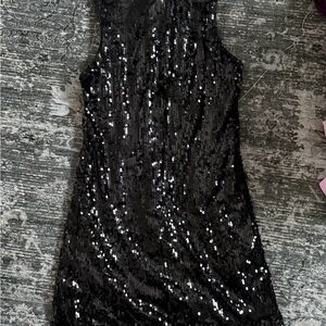 Superdown Black Sequin Mini Dress